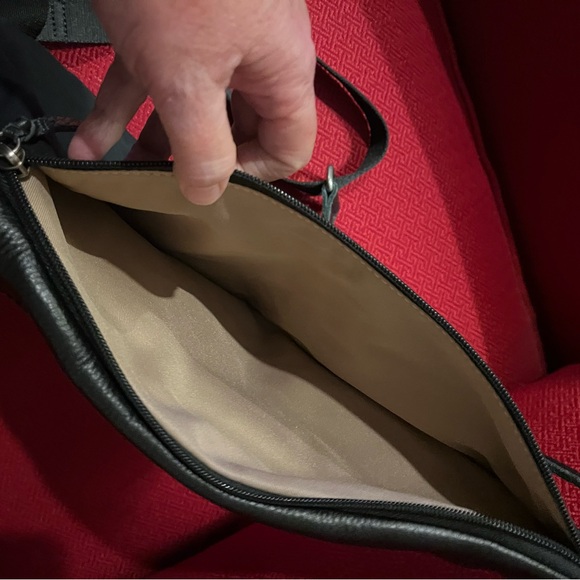 NWOT The Sak Black Leather Sling Backpack - New 5 pocket Leather 1 side canvas. - Picture 7 of 16